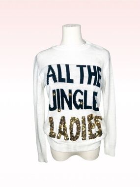 SELF ESTEEM White Christmas Knit Sweater “All the Jingle Ladies”